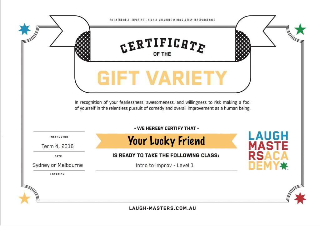 LMA Comedy Class Gift Certificates